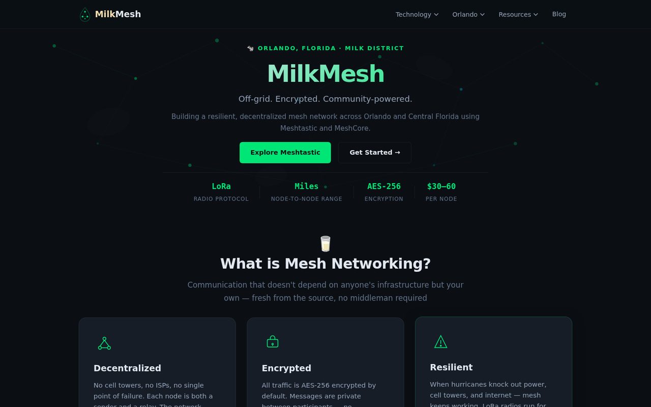 MilkMesh website preview